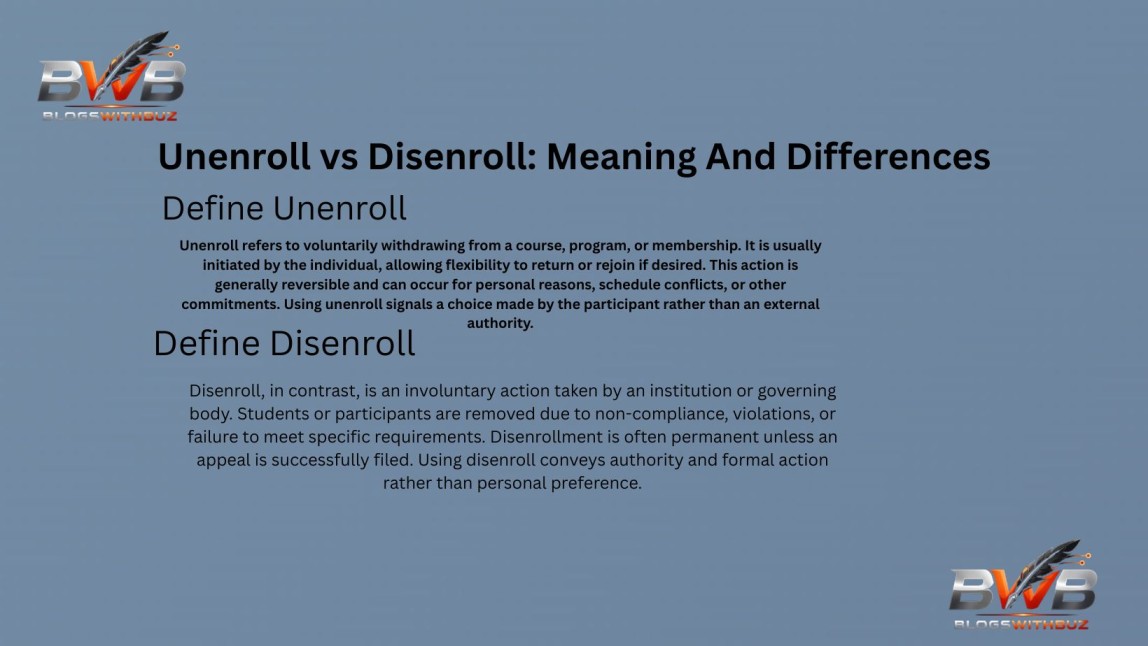 Unenroll vs Disenroll Meaning And Differences (3)