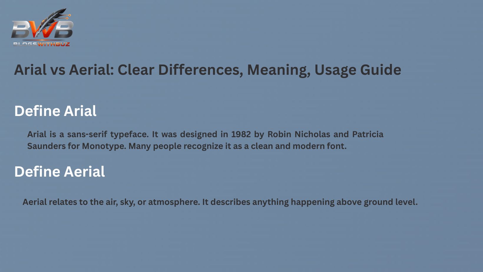 Arial vs Aerial: Clear Differences, Meaning, Usage Guide
