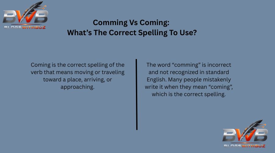 Comming Vs Coming: What’s The Correct Spelling To Use?