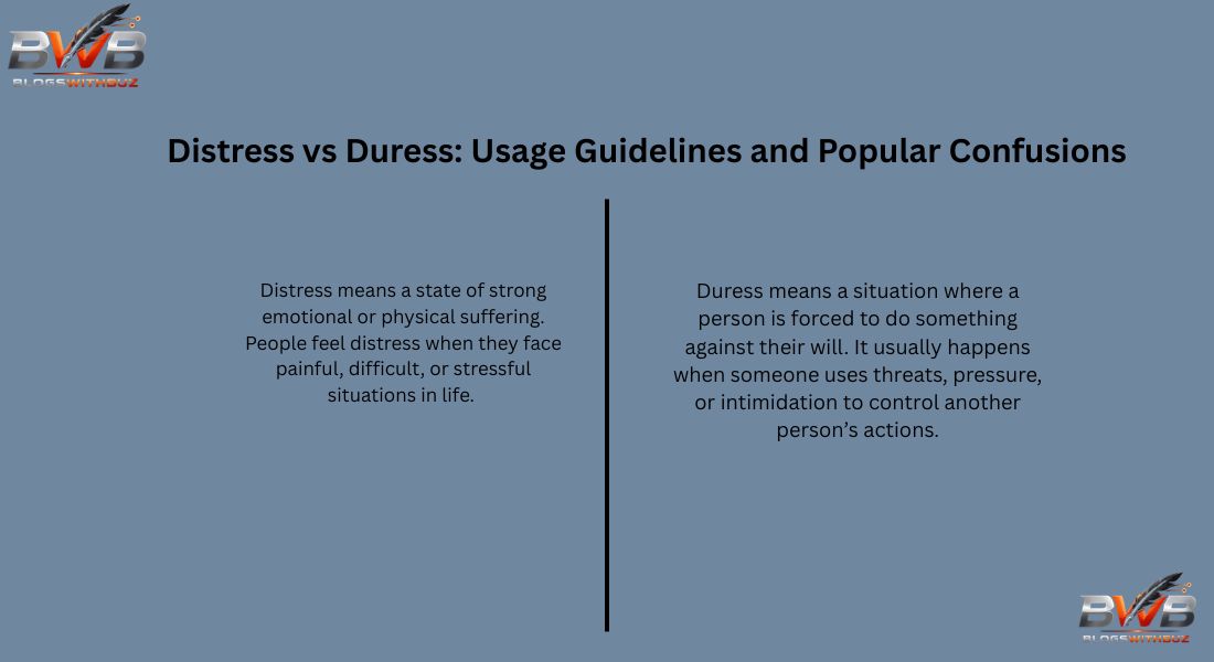 Distress vs Duress: Usage Guidelines and Popular Confusions