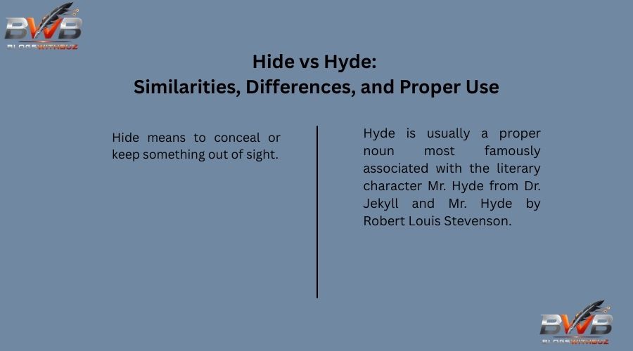 Hide vs Hyde: Similarities, Differences, and Proper Use