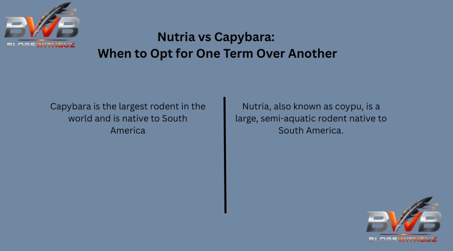 Nutria vs Capybara: When to Opt for One Term Over Another