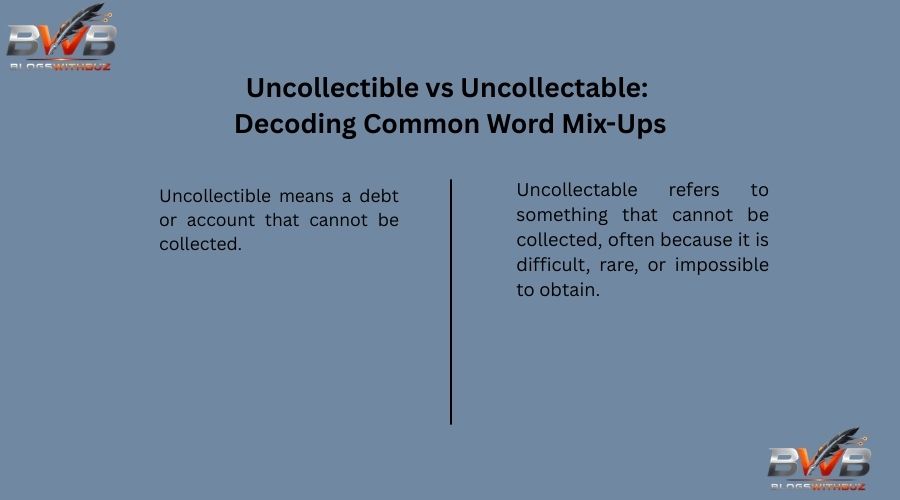 Uncollectible vs Uncollectable Decoding Common Word Mix-Ups